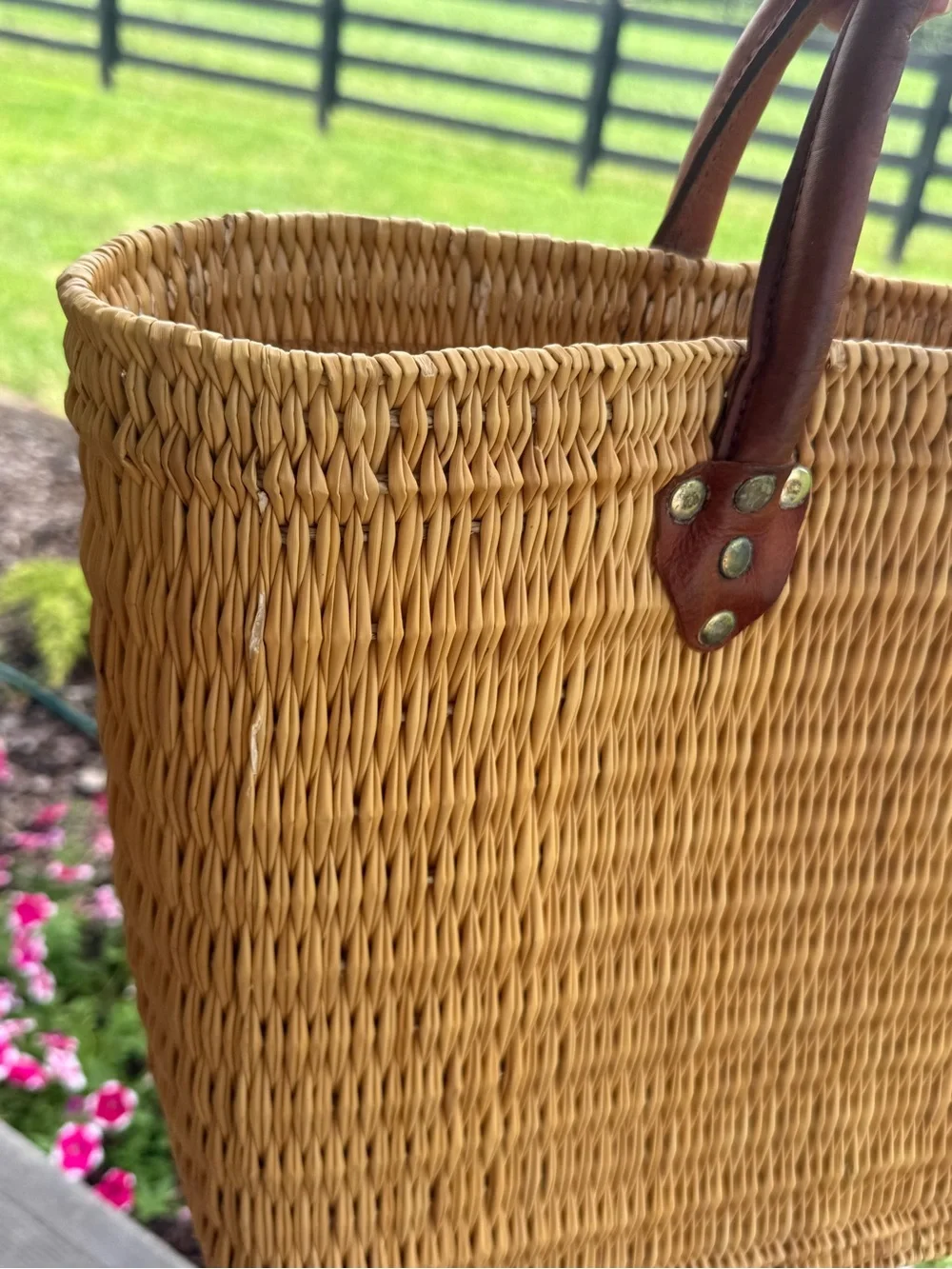 Vintage handwoven straw